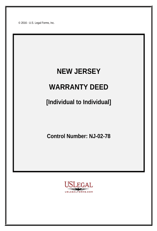 Synchronize Warranty Deed from Individual to Individual - New Jersey Pre-fill from Excel Spreadsheet Dropdown Options Bot