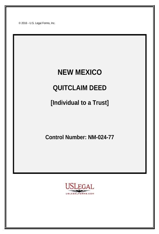 Incorporate Quitclaim Deed - Individual to a Trust - New Mexico Box Bot