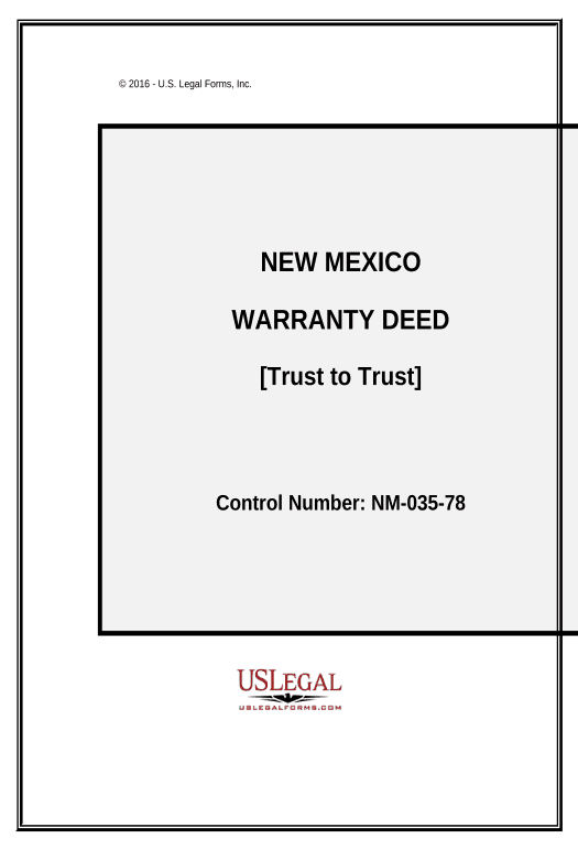 Pre-fill Warranty Deed from a Trust to a Trust - New Mexico Pre-fill Slate from MS Dynamics 365 Records