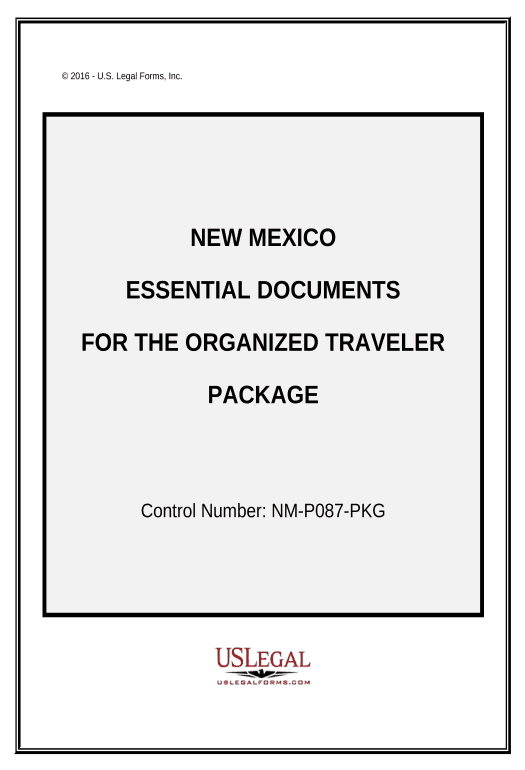Pre-fill Essential Documents for the Organized Traveler Package - New Mexico Set signature type Bot