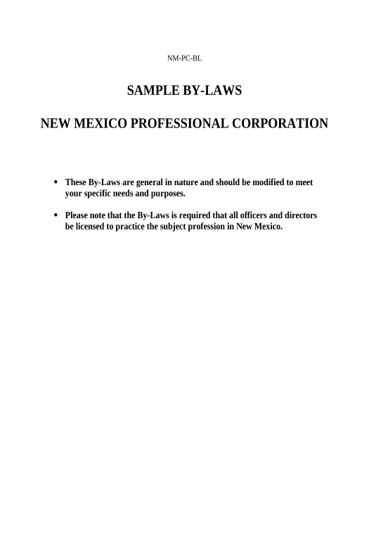 Incorporate new mexico bylaws Export to Google Sheet Bot