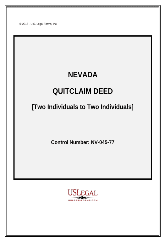 Synchronize Quitclaim Deed - Two Individuals to Two Individuals - Nevada Slack Notification Postfinish Bot