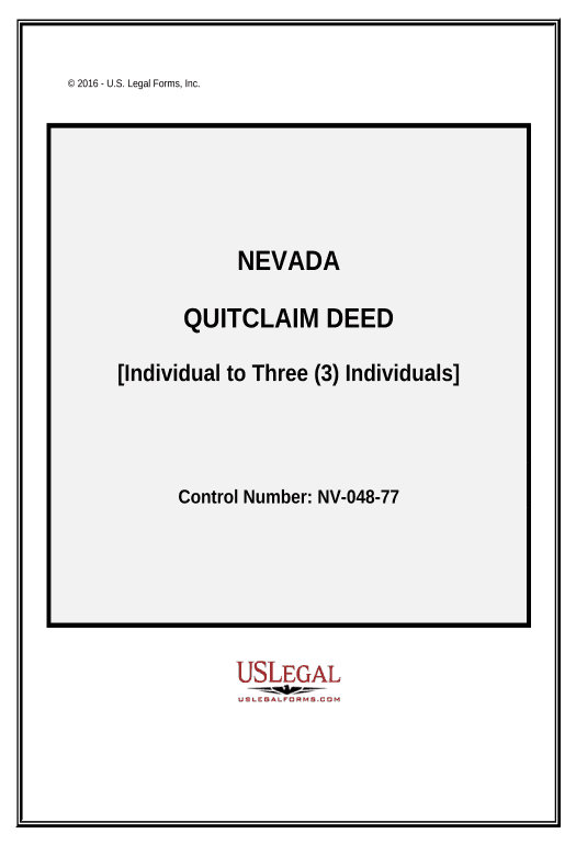 Update Quitclaim Deed from an Individual to Three Individuals - Nevada SendGrid send Campaign bot