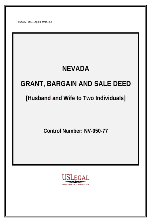 Manage Grant, Bargain and Sale Deed from Husband and Wife to Two Individuals - Nevada Slack Two-Way Binding Bot