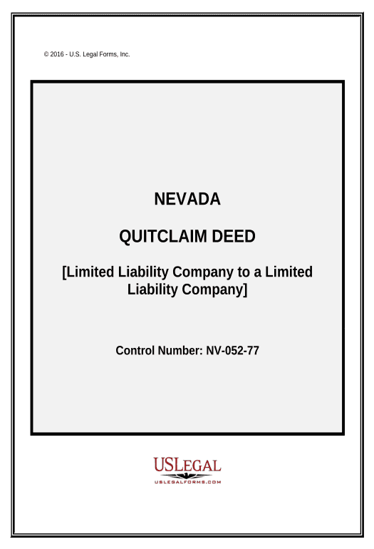 Export Quitclaim Deed from a Limited Liability Company to a Limited Liability Company - Nevada Notify Salesforce Contacts