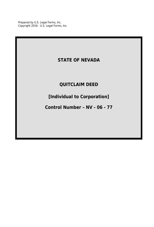 Arrange Quitclaim Deed from Individual to Corporation - Nevada Google Sheet Two-Way Binding Bot