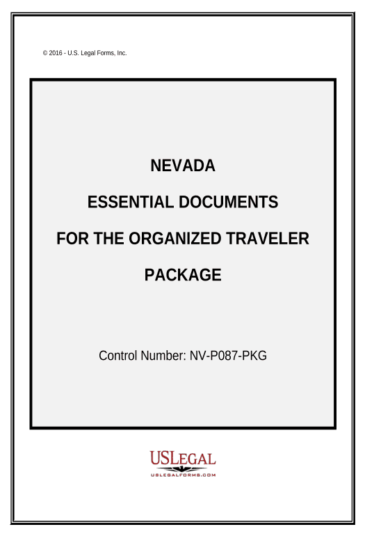 Archive Essential Documents for the Organized Traveler Package - Nevada Remove Slate Bot