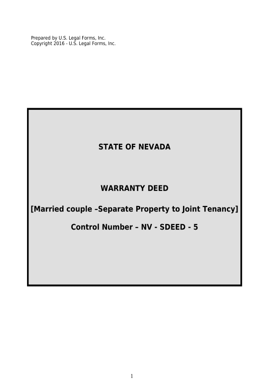 Automate Warranty Deed to Separate Property of One Spouse to Both Spouses as Joint Tenants - Nevada Rename Slate document Bot