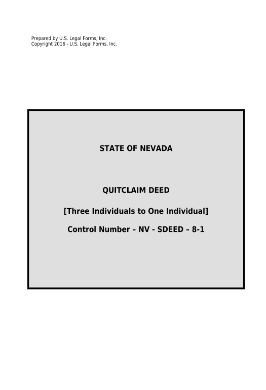 Incorporate Quitclaim Deed for Three Individuals to One Individual - Nevada Pre-fill from Google Sheet Dropdown Options Bot