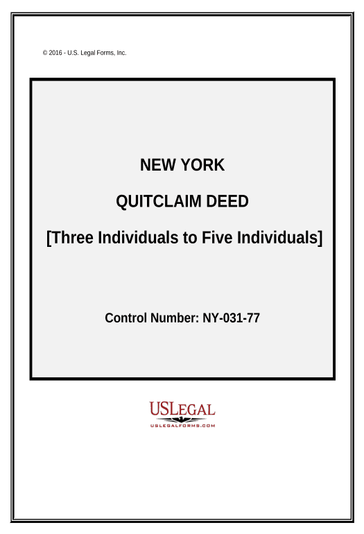 Arrange Quitclaim Deed from Three Individuals to Five Individuals - New York Pre-fill Dropdown from Airtable