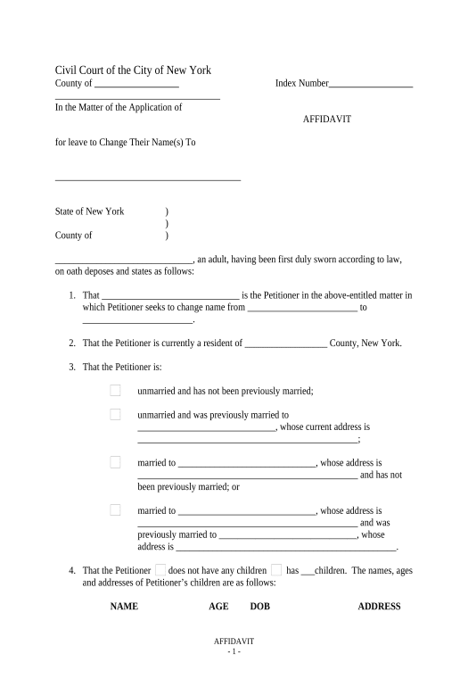 Archive Affidavit - New York Pre-fill from Excel Spreadsheet Dropdown Options Bot