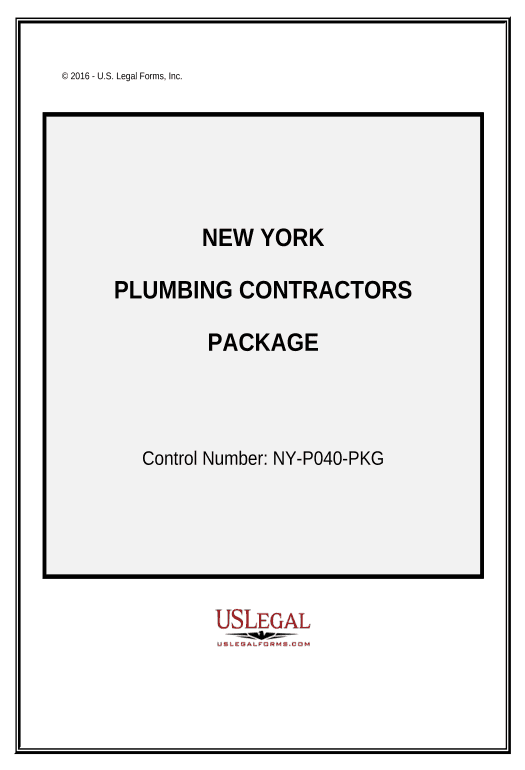 Export Plumbing Contractor Package - New York Pre-fill with Custom Data Bot