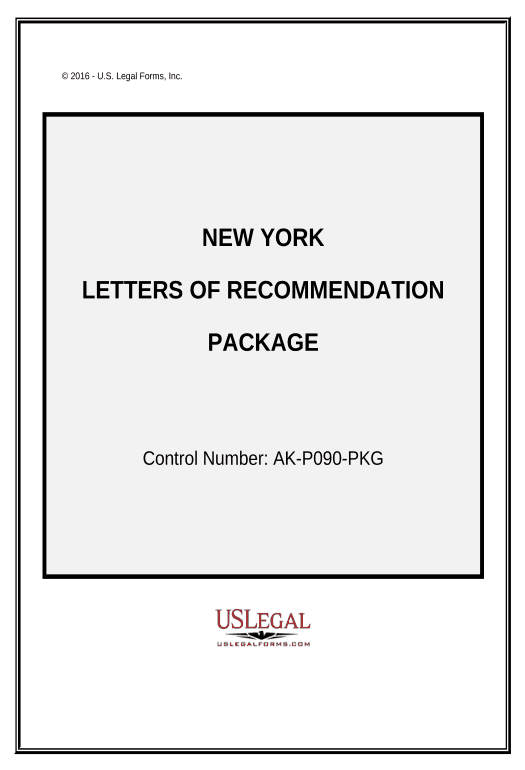 Pre-fill Letters of Recommendation Package - New York