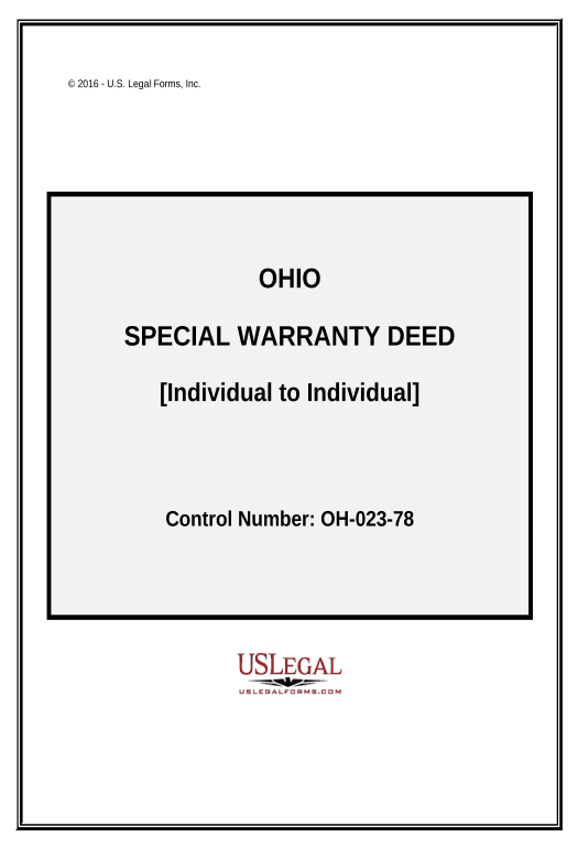 Manage Special Warranty Deed - Individual to Individual - Ohio Roles Reminder Bot