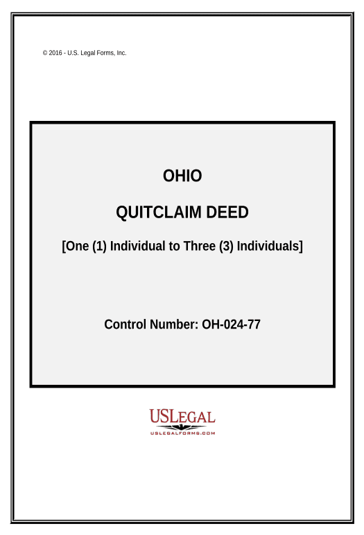 Archive Quitclaim Deed - One Individual to Three Individuals - Ohio Netsuite
