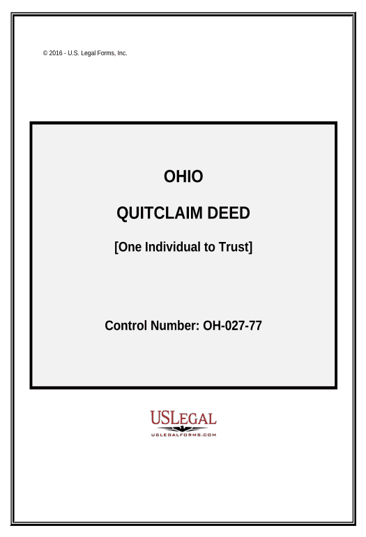 Arrange Quitclaim Deed - Individual to Trust - Ohio Text Message Notification Postfinish Bot