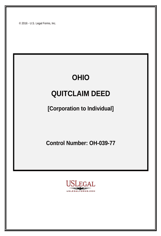 Manage Quitclaim Deed from a Corporation to an Individual - Ohio Webhook Postfinish Bot