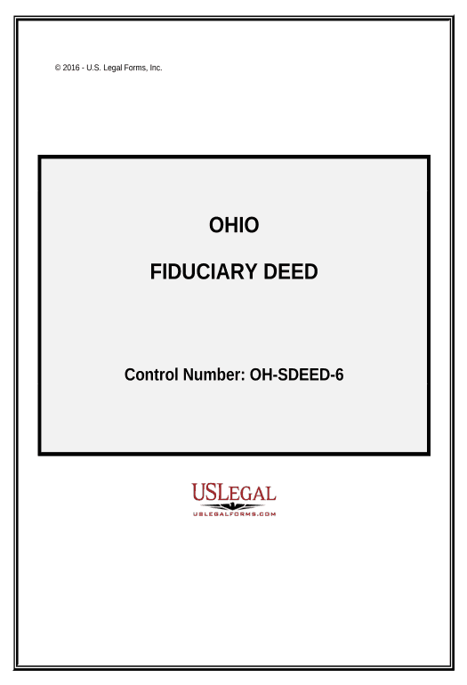 Extract Fiduciary Deed for use by Executors, Trustees, Trustors, Administrators and other Fiduciaries - Ohio Box Bot