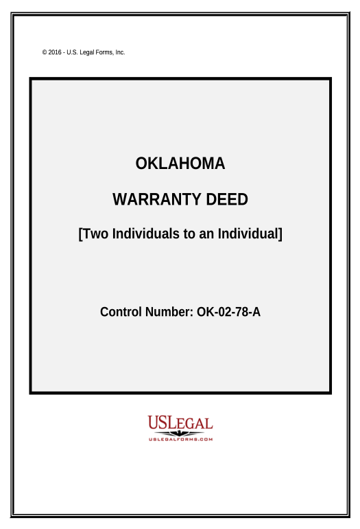 Incorporate Warranty Deed from Two Individuals to an Individual - Oklahoma Pre-fill from CSV File Bot