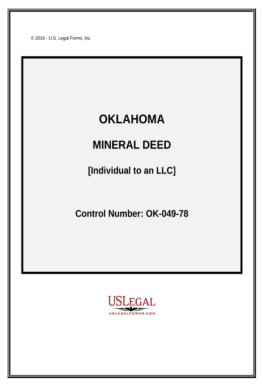 Pre-fill Warranty Mineral Deed from an Individual to an LLC - Oklahoma Slack Two-Way Binding Bot