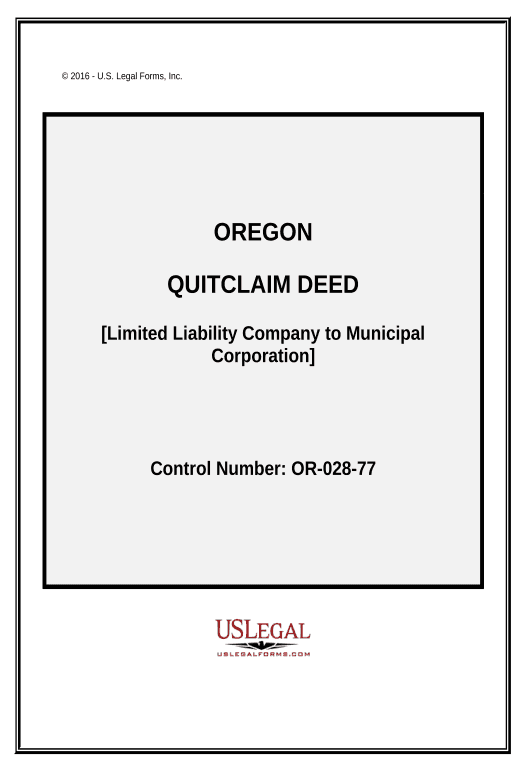 Arrange Quitclaim Deed - Limited Liability Company to Municipal Corporation - Oregon Pre-fill from CSV File Dropdown Options Bot