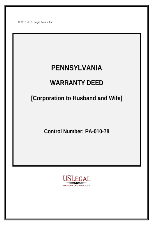 Extract Warranty Deed from Corporation to Husband and Wife - Pennsylvania Audit Trail Bot