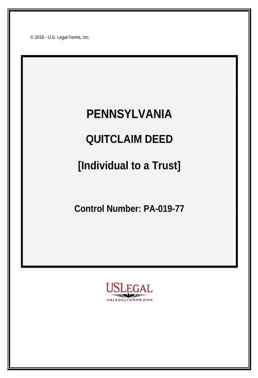Update Quitclaim Deed - Individual to a Trust - Pennsylvania Pre-fill from another Slate Bot