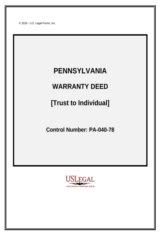 Archive Warranty Deed from Trust to an Individual - Pennsylvania Pre-fill from Google Sheet Dropdown Options Bot