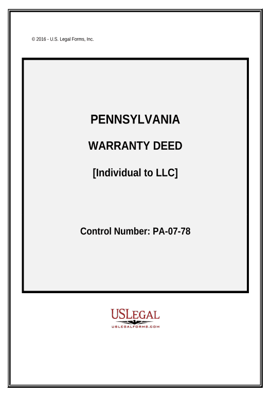 Pre-fill Warranty Deed from Individual to LLC - Pennsylvania MS Teams Notification upon Opening Bot