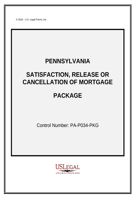 Integrate Satisfaction, Cancellation or Release of Mortgage Package - Pennsylvania Microsoft Dynamics
