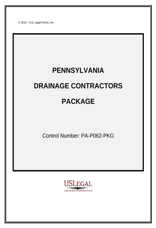 Export Drainage Contractor Package - Pennsylvania Google Sheet Two-Way Binding Bot