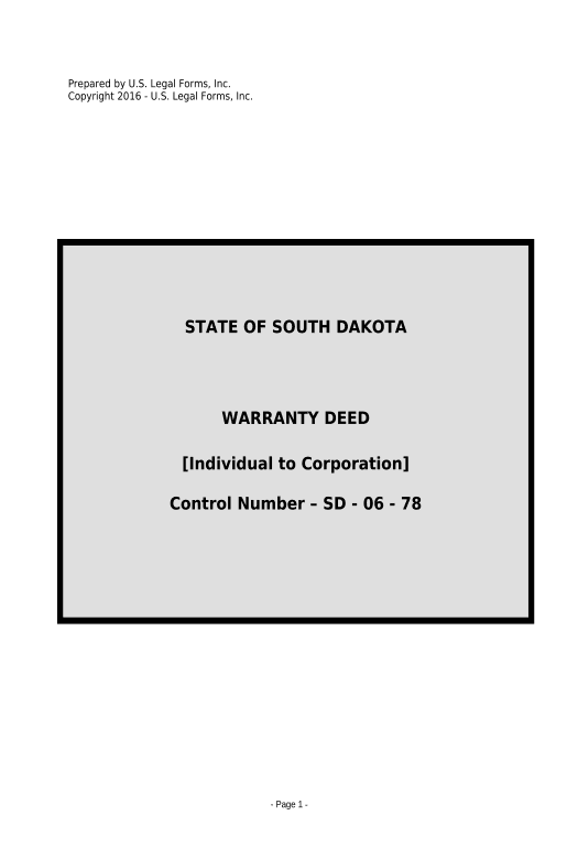 Automate Warranty Deed from Individual to Corporation - South Dakota Pre-fill from NetSuite Records Bot