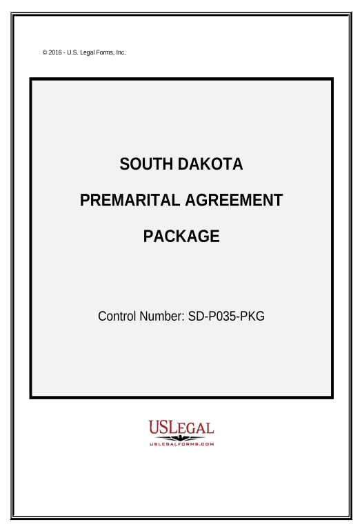 Arrange Premarital Agreements Package - South Dakota Webhook Postfinish Bot