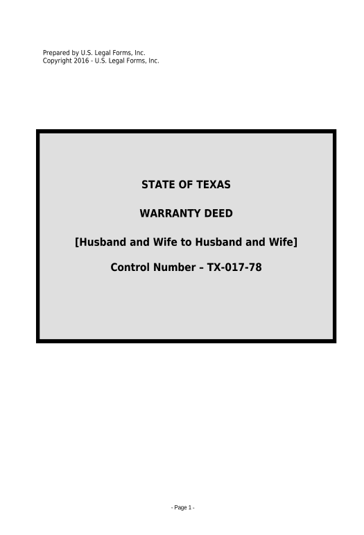 Integrate Warranty Deed from Husband and Wife to Husband and Wife - Texas Remind to Create Slate Bot
