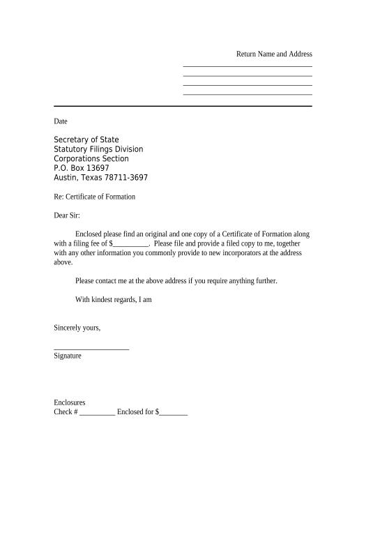 delaware secretary of state cover letter