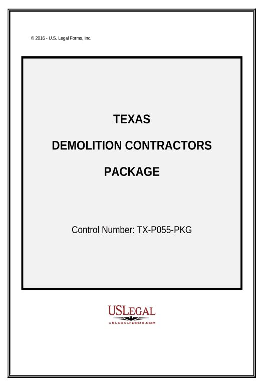 Export Demolition Contractor Package - Texas Invoke Salesforce Process Bot