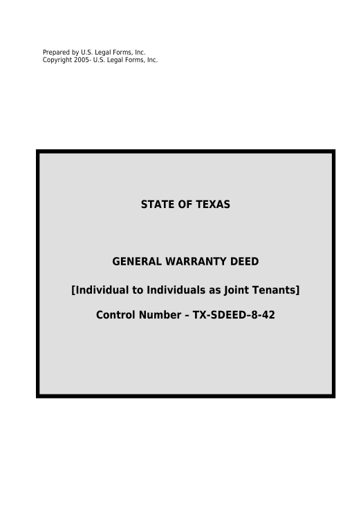 Incorporate General Warranty Deed for Individual to Individuals as Joint Tenants - Texas Netsuite