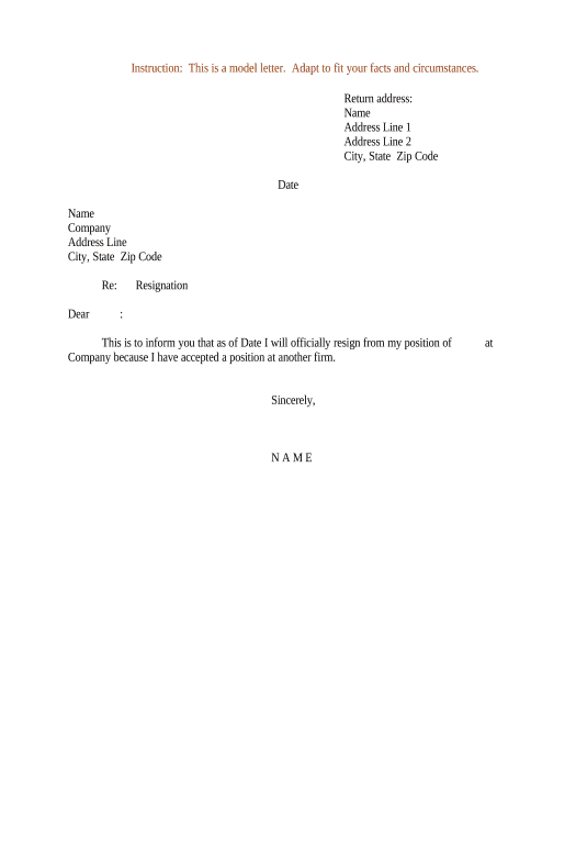 Update resignation acceptance Pre-fill Document Bot