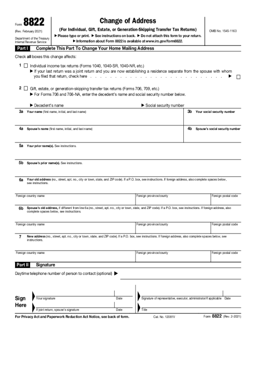 Consolidate irs change of address form