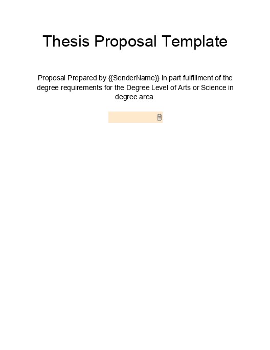 The Thesis Proposal Flow for Killeen