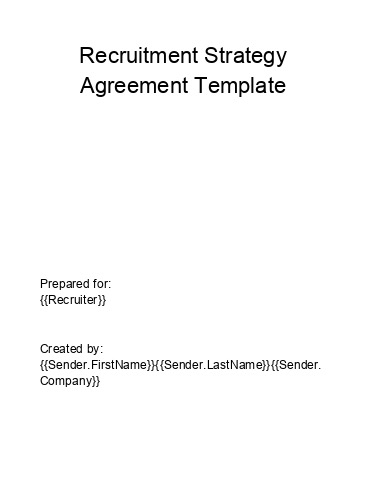 The Recruitment Strategy Agreement 