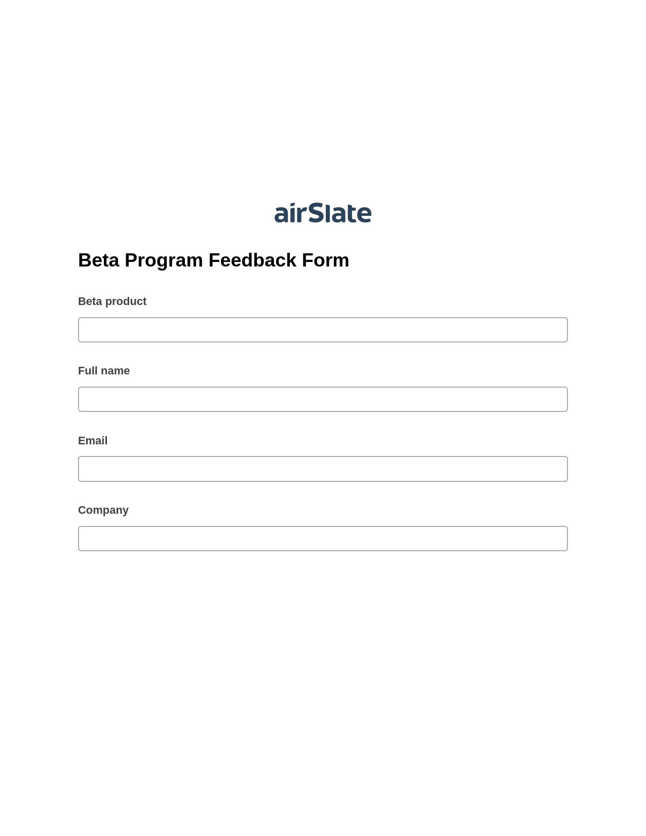 Beta Program Feedback Form Pre-fill from AirTable Bot, Create slate from another Flow Bot, Export to NetSuite Record Bot