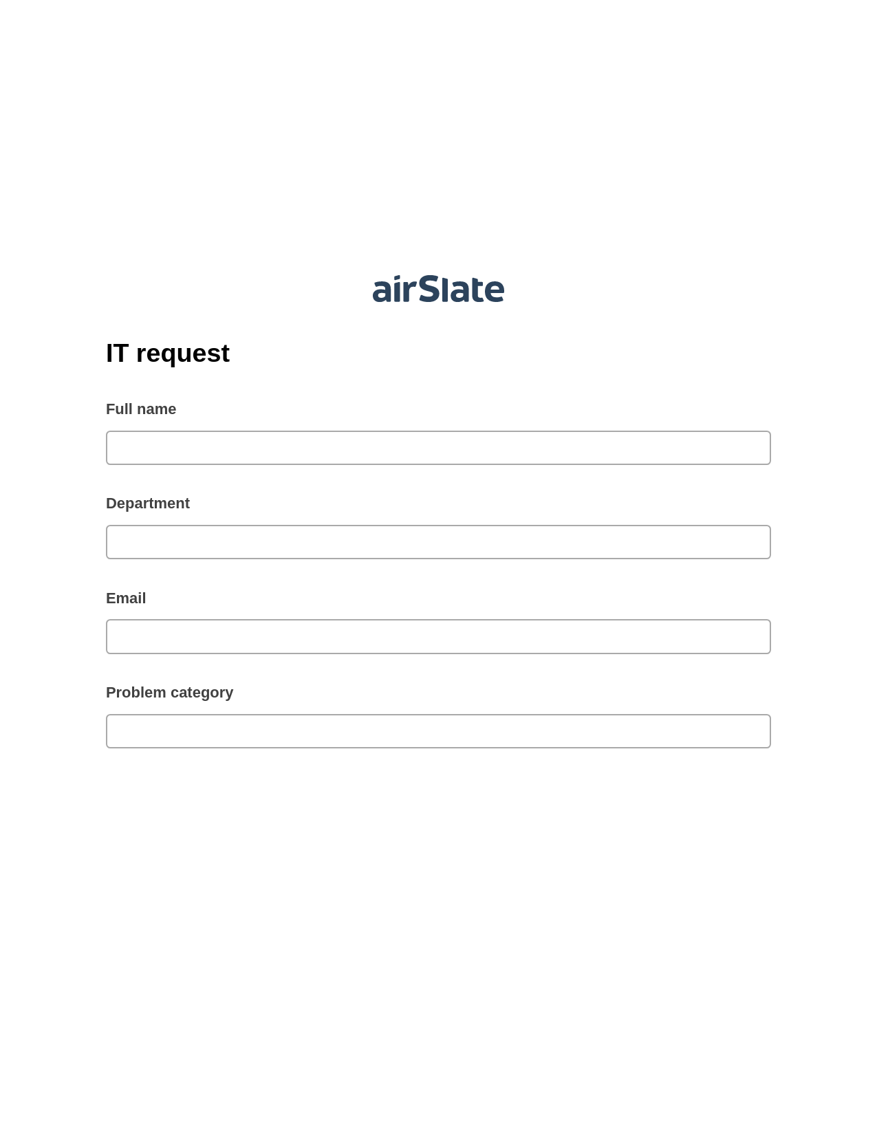 IT request Pre-fill Dropdown from Airtable, Create Salesforce Record Bot, Box Bot