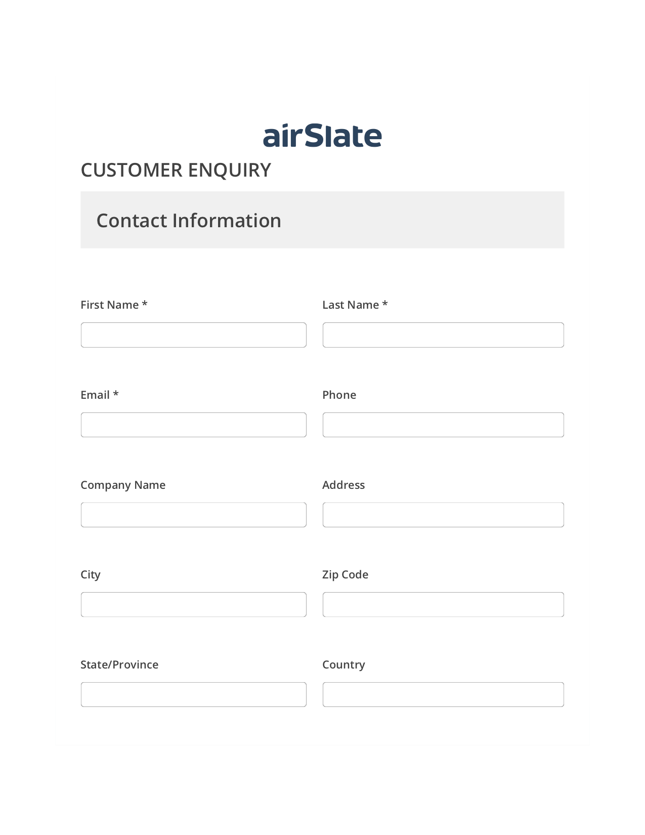 Multirole Customer Enquiry Workflow Pre-fill Slate from MS Dynamics 365 Records Bot, Google Sheet Two-Way Binding Bot, Export to Salesforce Bot