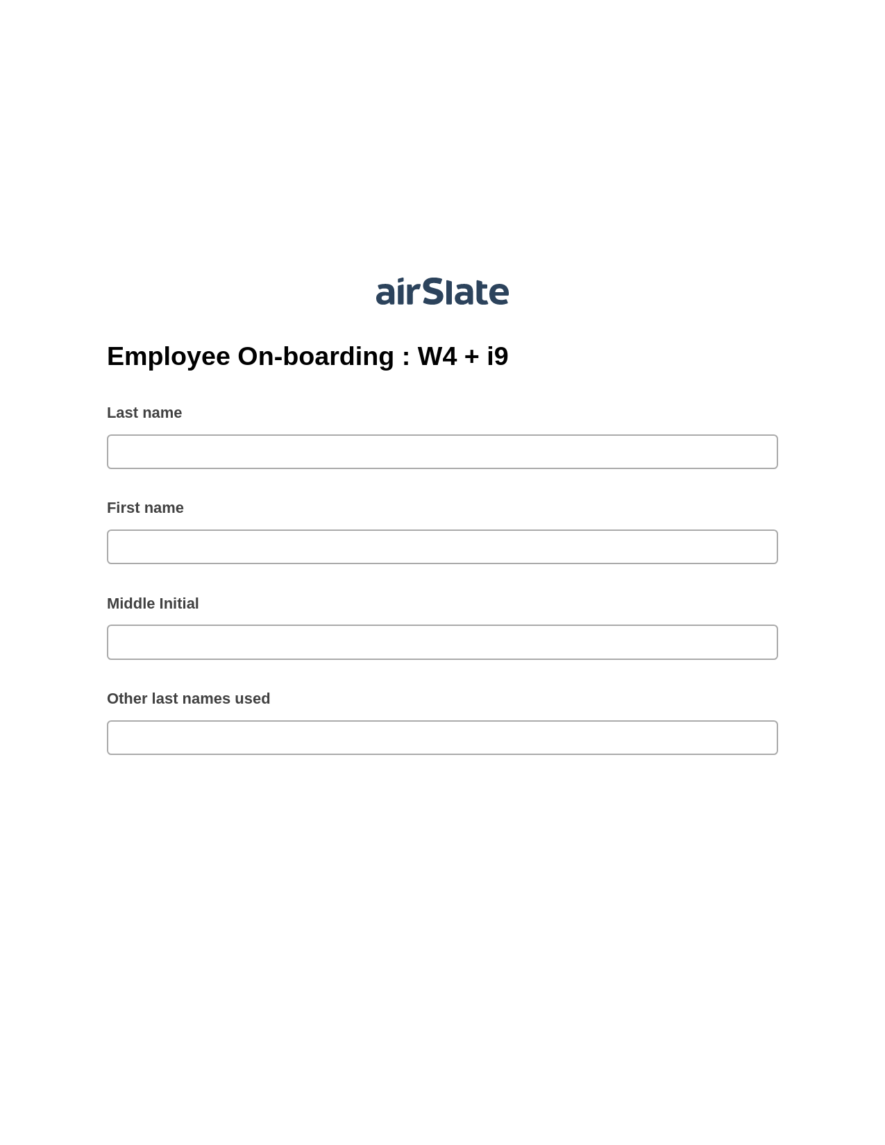 Employee On-boarding : W4 + i9 Pre-fill from Office 365 Excel Bot, Create Slate every Google Sheet Update Bot, Webhook Postfinish Bot