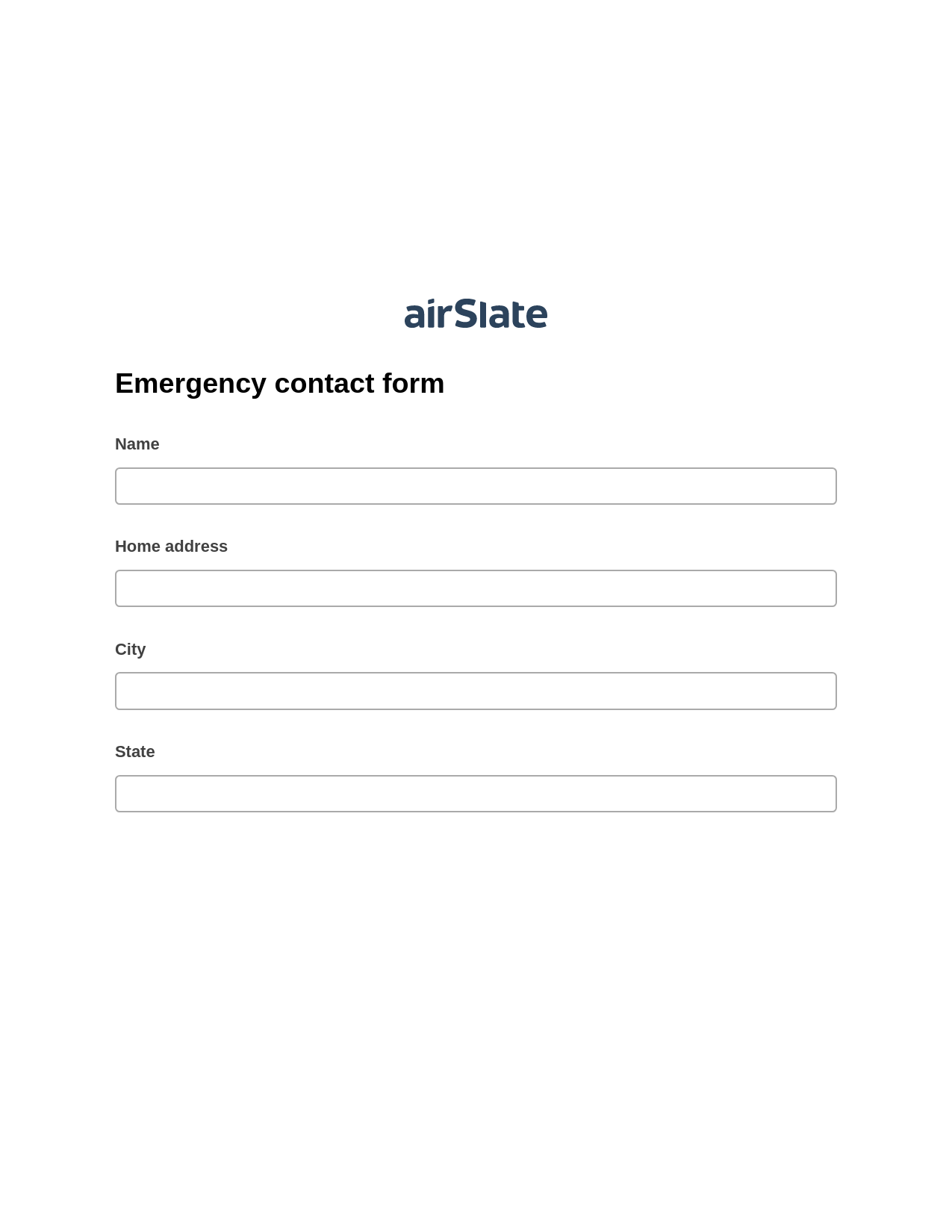 Multirole Emergency contact form Pre-fill from AirTable Bot, Create Salesforce Record Bot, Text Message Notification Postfinish Bot