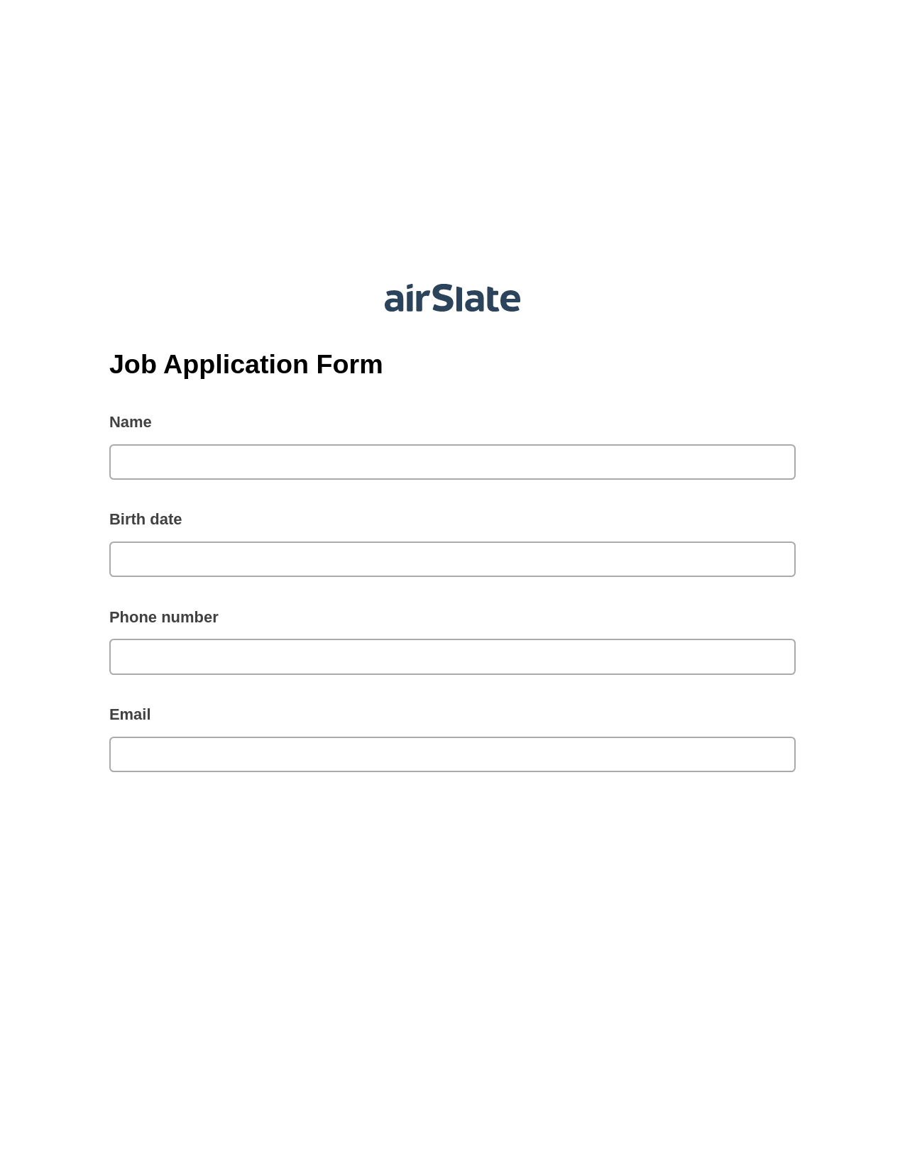 Job Application Form Pre-fill from CSV File Bot, Create Salesforce Record Bot, Post-finish Document Bot