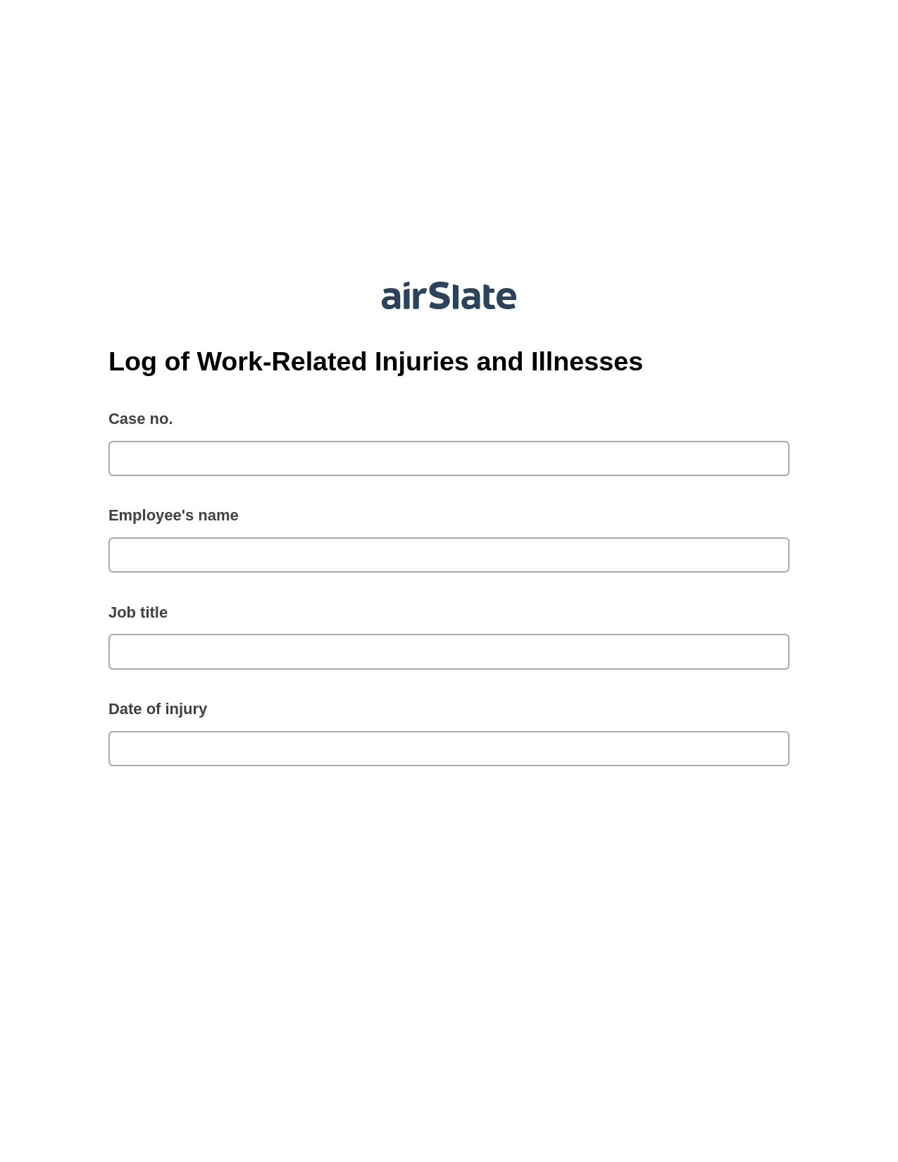 Log of Work-Related Injuries and Illnesses Pre-fill from Office 365 Excel Bot, Audit Trail Bot, Export to Salesforce Bot