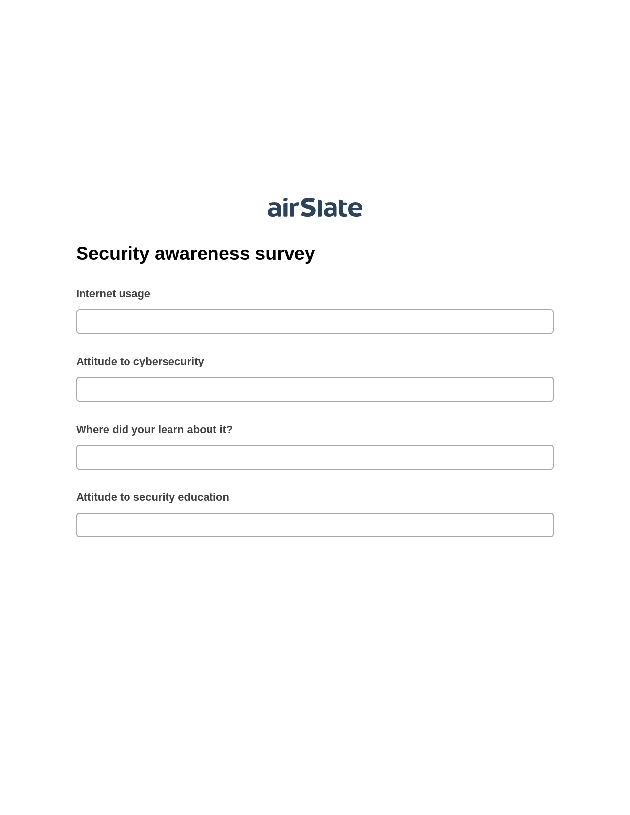 Security awareness survey Pre-fill from Excel Spreadsheet Bot, Jira Bot, Post-finish Document Bot