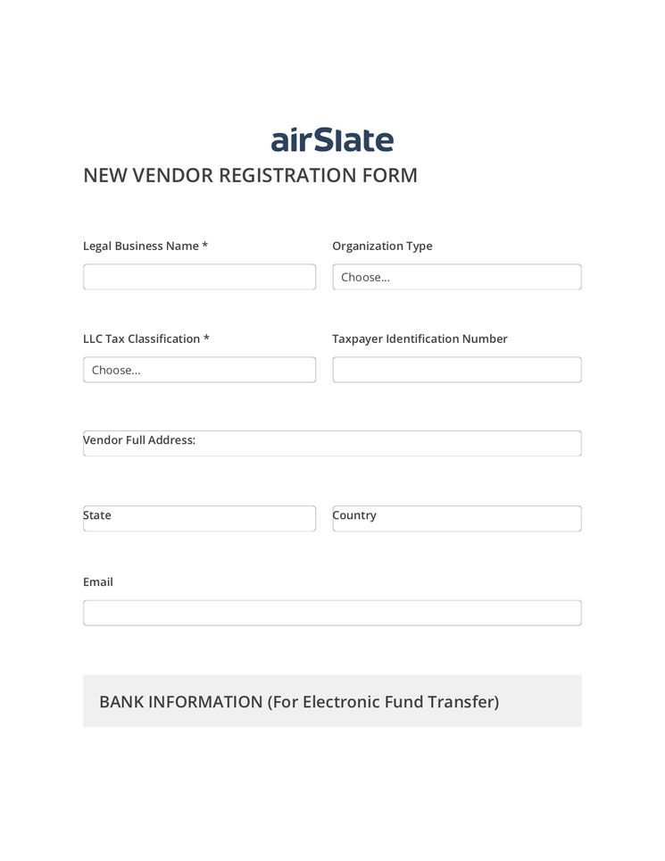 Vendor Registration Workflow Pre-fill from MySQL Bot, Text Message Notification Bot, Google Drive Bot